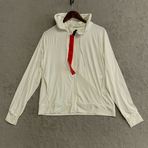NWOT Mondetta Women's M Ivory Zip-Up Hoodie Light Jacket - Picture 1 of 8